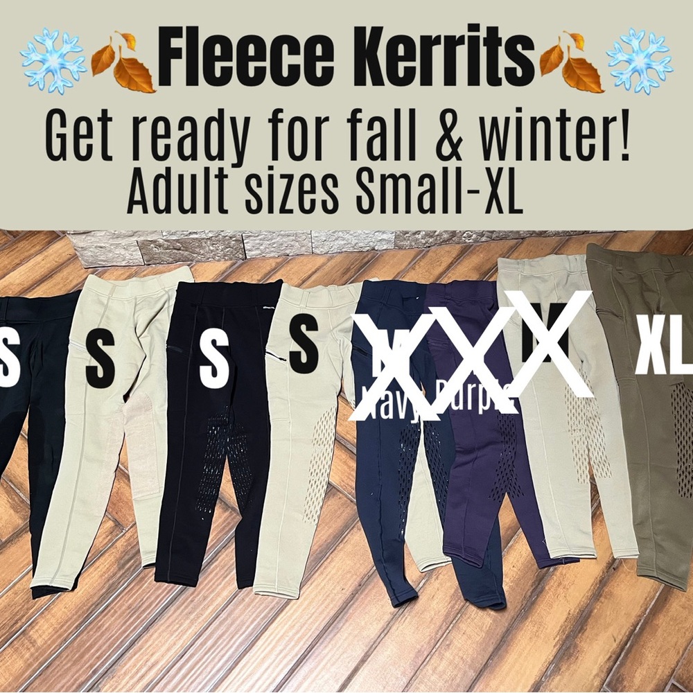 Kerrits Kids Fleece Bottoms - Black and Tan